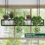 Flower Pot Rack Storage, Ceiling Hanging Plant Stand, Floating Suspended Shelving, Creative Plant Railing Shelf for Bar, Living Room, Balcony, Flower Shop(80x25x15cm) - Image 6