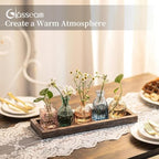 Glasseam Glass Bud Vases for Flower: 5 Pcs Small Vases with Wooden Tray - Image 2