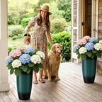 Autodaya 24" Tall Large Outdoor Planters for Plants Set of 2, Faux Ceramic - Image 5