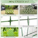 Cucumber Trellis for Garden, Upgrade U-Shaped Metal Garden Trellis Plant Grow Support Frame for Climbing Plants Vegetable Flower Fruits Vine Raised Bed with Netting, Instruction, Garden Tools, Green - Image 4