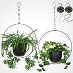 2 Pack Hanging Planter with 5.5" Pot, Metal Hanging Plant Holder by Shineloha
