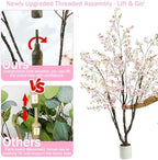 Caxchiling Artificial Cherry Blossom Tree 6FT, Pink Faux Floor Tree - Image 4
