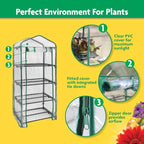 Miracle-Gro 4-Tier Greenhouse, Removable Shelves, Clear, 23"x17"x57" - Image 7