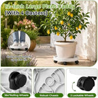 5 Pack 12 Inch Plant Caddy with Wheels Rolling Plant Stand with Casters Plant Dolly Coasters Heavy Duty Large Potted Plant Mover Roller Base for Indoor Outdoor, White - Image 4