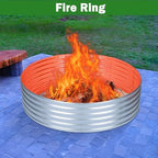 4x4x1ft Round Raised Garden Beds Outdoor Steel Fire Pit Ring Flower Planter - Image 7