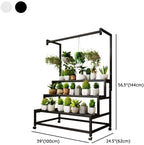 LAKIQ 3-Tiered Metal Plant Stand with Wheels Rolling Rectangle Plant Display Shelf Rack Indoor Outdoor Movable Flower Stand Shelf for Balcony Patio Garden (White, 39.4" L x 24" W x 56.7" H) - Image 5