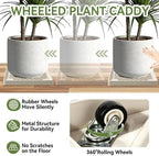 12.2" SquarePlant Caddy Beige with Hidden Wheels & Garden Tools Set - Image 3