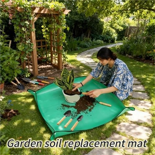 2 PCS Thickened Waterproof Mats Garden Soil Change Gardening Tools Plant Flower Pot Reusable Transplanting for Patio - Image 2