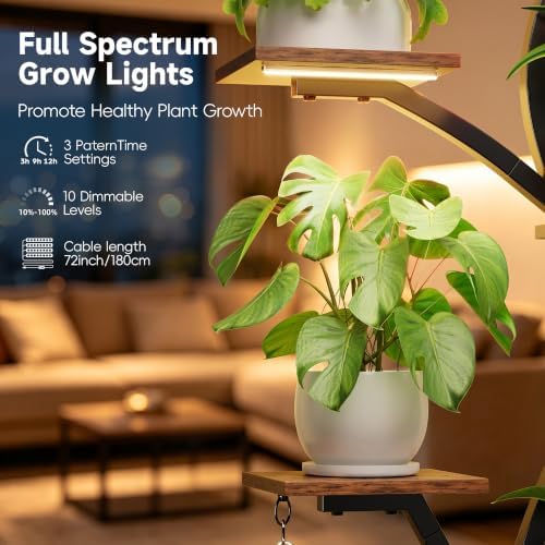 Plant Stand Indoor with Grow Lights - 9 Tiered Corner Plant Shelves Tall - Image 3