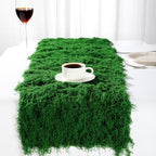 2 Artificial Moss Table Runner Halloween Enchanted Party Decor, Dark Green by Zeyune