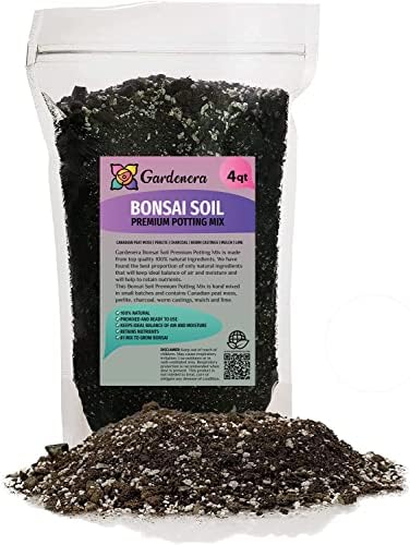 Premium Bonsai Soil Potting Mix by Gardenera - Optimal Balance for Healthy Bonsai Growth and Nutrient Retention - 4 Quart by Gardenera