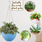 Zopeal 16 Pack Self Watering Hanging Planters 8 Inch Garden Flower Plant Pot Container with Drainer and Chain Round Hanging Pot Plant Basket for Indoor Outdoor Plants(Blue) - Image 5