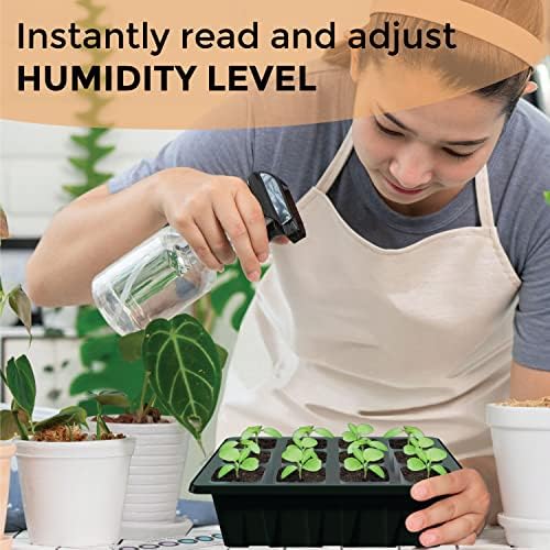 Seed Starter Tray, 10 Pack 12 Cell Seed Starter Kit with Humidity Dome, Reusable Plant Trays for Seedlings, Germination Kit with Humidity Strip for Plant Growing, Starter Pots for Planting - Image 4