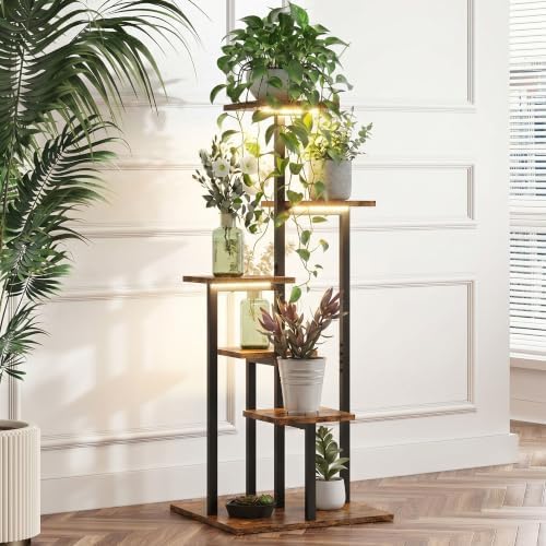 5 Tier Plant Stand Indoor with Grow Light for Multiple Plants by VonDream