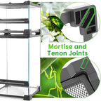 8"x8"x12" Reptile Terrarium, Single-Door Glass Arboreal Vivarium for Small Arboreal Lizards Such as Small Day Geckos, with Lock, Cable Port & Waterproof Deep Base Below Front Door - Image 2