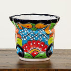 Nearly Natural 7 in x 8 in Hand-Painted Mexican Talavera Ceramic Planter - Image 6
