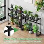 Ekisemio 3-Tier Metal Plant Stand, Heavy Duty Waterproof Indoor Outdoor Stackable Shelf, Tall Flower Pot Holder & Display Rack for Garden, Black - Image 3