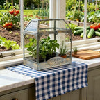Vintage Large House-Shape Glass Terrarium with Lid, Geometric Greenhouse - Style Planter for Ferns, Succulents, Air Plants, Handmade Indoor Tabletop Decor (Terrarium Only) - Image 5