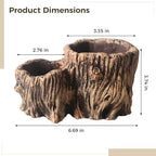 Double Cylinder Succulent Planter in Imitation Wood Design, Cement Tree Root Aesthetic, Ideal for Small Plants and Decorative Display On Window Sills, Desktops, and Bathrooms - Image 4