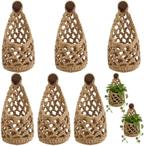 12 Pieces 4 Inch Cotton Rope Macrame Plant Hangers Wall Planters by Unknown