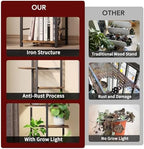 Plant Stand Indoor with Grow Light, 6-Tiered Tall Plant Stand Indoor, Metal Plant Shelf with Bookshelf Bookcase and Adjustable Light, Ideal for Living Room, Reading room, Garden, Patio (Brown) - Image 4