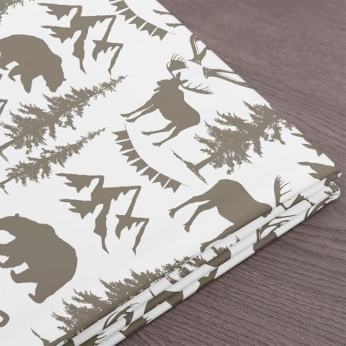 Deer Upholstery Fabric, Christmas Elk Antlers Fabric By The Yard, Bear - Image 7