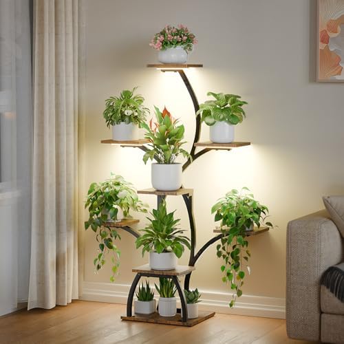 CODACE Plant Stand with Grow Lights - 50" Indoor Plant Shelf by CODACE