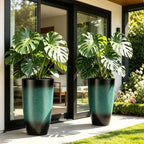 Autodaya 23.8" Ceramic-Look Tall Planters for Outdoor Plants Pots for Porch - Image 5
