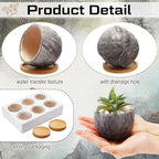 Ziliny Marbling Ceramic Flower Pot 3.35 Inch Succulent Small Plant Cactus Herbs Planter Ceramic Pot with Drainage Hole Matte Round Container(12 Pcs,Simple Style) - Image 4