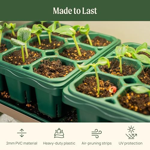 Vego garden Giga Seedling Trays - 4 Pack, 9-Cell UV-Resistant Reusable Starter Trays for Greenhouse/Garden (No Lids) - Image 2