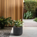Kante Large Round Capsule Dark Gray Concrete Planter 13.8" Dia, Outdoor - Image 5