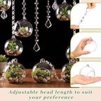 GlikCeil 56 Pcs 3.15'' Hanging Glass Tealight Holder with Clear K9 Crystal Garland Strands and Maple Leaf Pendants Globe Plant Terrariums Glass Orbs for Wedding Party Valentine Decoration - Image 4