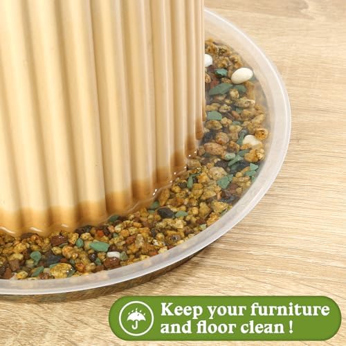 4 6 8 10 12 14 16 18 20 22 Inch Clear Plant Saucer, 5 Pack Durable Plastic Water Catcher Trays for Flower Pots, Plant Drip Trays for Indoor Outdoor Planter(16inch) - Image 4