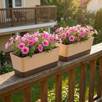 LABRIMP 2pcs Rectangular Window Sill Planter Box with Saucer and Drainage - Image 5