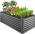Best Choice Products 6x3x2ft Outdoor Metal Raised Garden Bed, Deep Root Box Planter for Vegetables, Flowers, Herbs, 269 Gallon Capacity, 100% Non Toxic Materials - Gun Metal by BestChoiceProducts