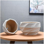Plants Flower Pots Geometry Ceramic Planter Outdoor Indoor Garden Planters Plant Containers with Drain Hole Flower Plant Pots Modern Decorative Gardening Gardening Pot (Color : Black) - Image 3