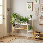 APRTAT Bamboo 2-Tier Indoor Plant Stand, Multi-Level Plant Holder - Image 6