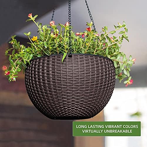 Dexceder 13.5 Inch Self Watering Hanging Planter (Brown) - Image 6
