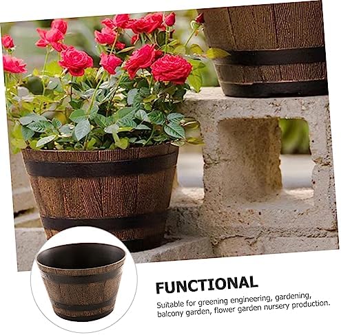 Sturdy Resin Flower Pot Pattern Outdoor Planters for Plants Bonsai Pot Drainage Garden Balcony Decor for Succulents - Image 4