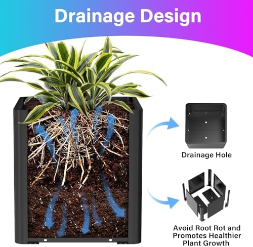 Large Square Metal Outdoor Planter Box 20" Wx20 Dx21 H - Image 2