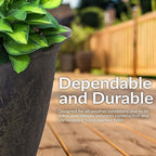 Sunnydaze Anjelica 24'' Large Plastic Planter Pot for Plants, Sable, 2pk - Image 2