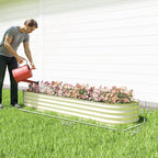 Outsunny 8' x 2' x 1' Galvanized Raised Garden Bed Kit, Cream - Image 7