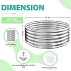 YSEJOMP 17" Tall 48" Diameter Round Raised Garden Bed Kits Outdoor Silver - Image 4