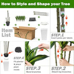 Artificial Dracaena Tree Indoor, 7FT Tall Fake Floor Plants with White Planter & Pebbles, Faux Silk Yucca Tree for Home Office Living Room Bedroom Farmhouse Modern Outdoor Topiary Tree - Image 5