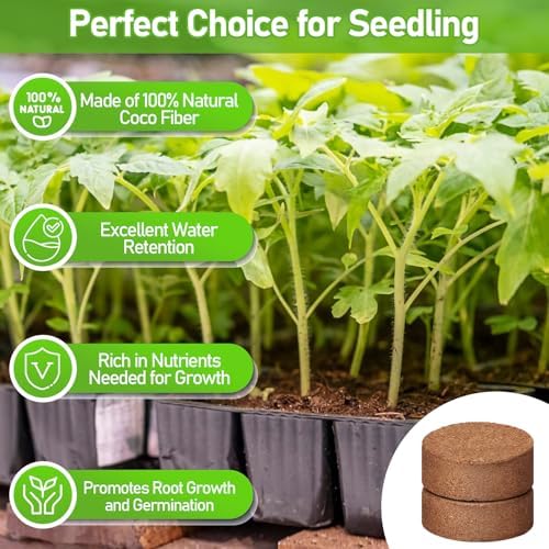 Legigo 100 Pcs 50mm Coco Coir Pellets Organic Seed Starter Soil Potting Mix - Image 3