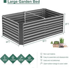 Land Guard 2 Pack 8×4×2ft Galvanized Raised Garden Bed Kit, Galvanized Planter Raised Garden Boxes Outdoor, Large Metal Raised Garden Beds for Vegetables (Gray) - Image 2