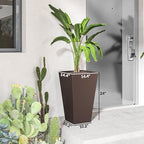 Tall Rattan Style Planters, Set of 3, 24 Inch, Brown - Image 2