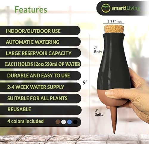 Ollas (Set of 4) | 12oz Terracotta Plant Watering Globes - Self Watering Planter Insert - Automatic Plant Watering Devices | Vacation Watering Pots for Indoor & Outdoor Plants - Image 3