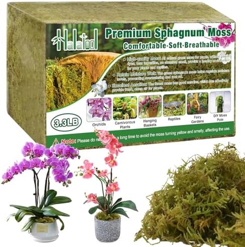 Halatool 3.3 LB Natural Green Forest Moss, Long Fiber Dried Sphagnum Moss by HALATOOL