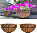 LaLaGreen Fence Wall Planter (14 in, 2 Pack) Black Coco Liner Baskets by L%C3%A1L%C3%A1Green